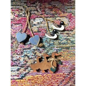 Vintage duck Wood Trinket Hearts Geese Set Of All 3 Grannycore